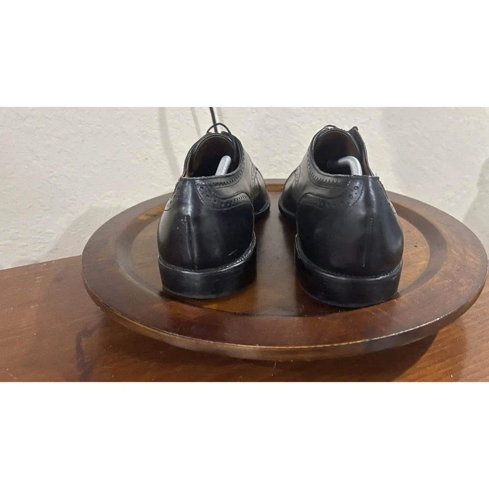 10.5 ALLEN EDMONDS SANFORD Men's Cap Toe Shoes Derby Black‎ Leather Dress Prom
